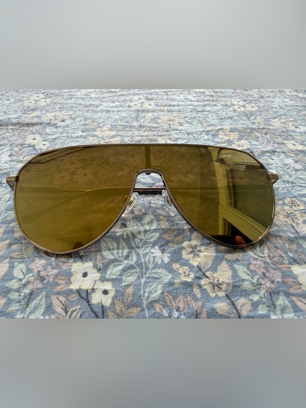 Diff Eyewear Dash Shield Copper Metal Brown Gold Flash Sunglasses